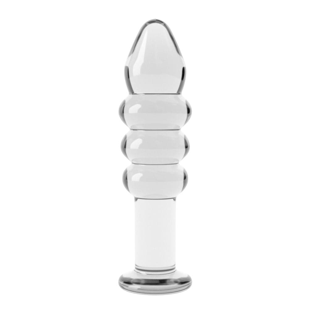 Lovetoy прозрачен стъклен анален плъг — 1/6